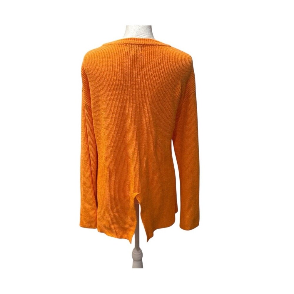 The Drop Alice Crew-Neck Ribbed Pullover Sweater, Apricot Crush, Medium - Picture 4 of 6